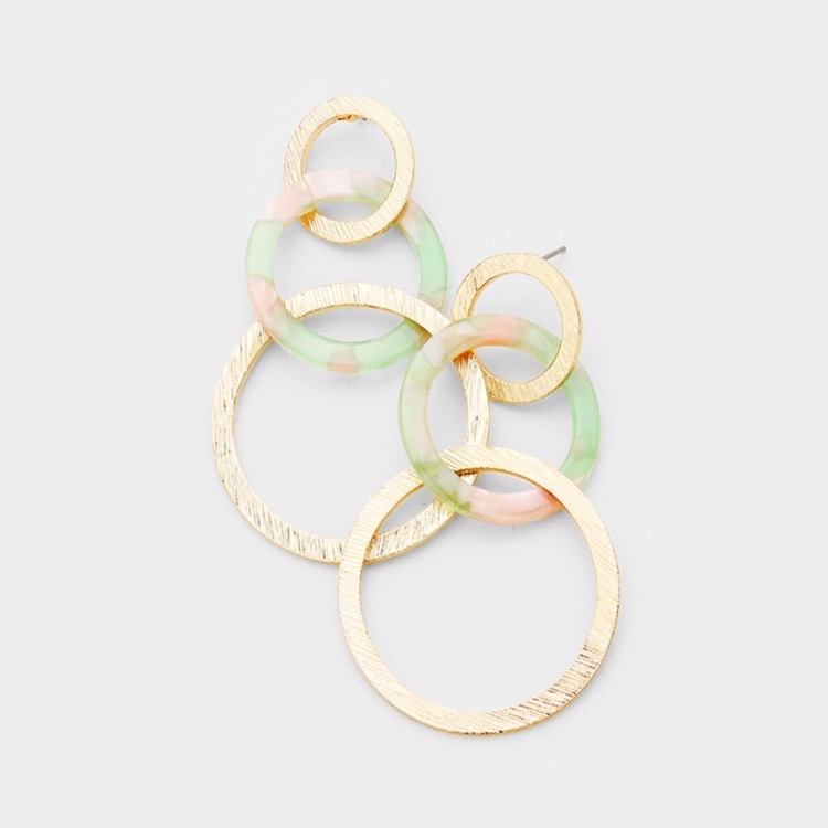 3/$25 2 Left! Triple Hoop Acrylic Resin Earrings
